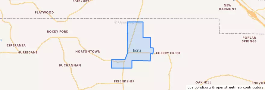Mapa de ubicacion de Ecru.