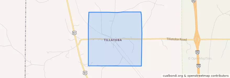 Mapa de ubicacion de Tillatoba.