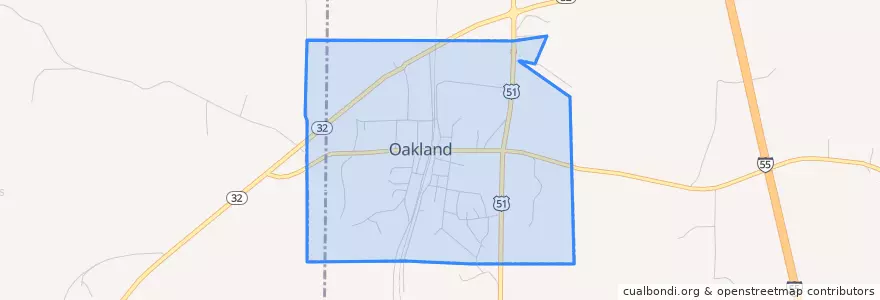 Mapa de ubicacion de Oakland.