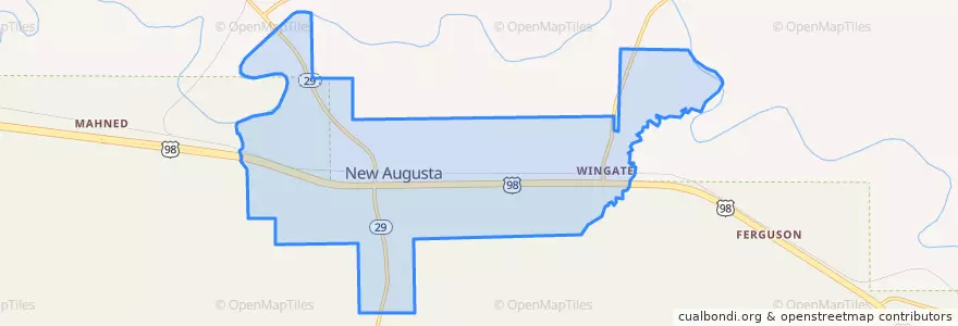 Mapa de ubicacion de New Augusta.