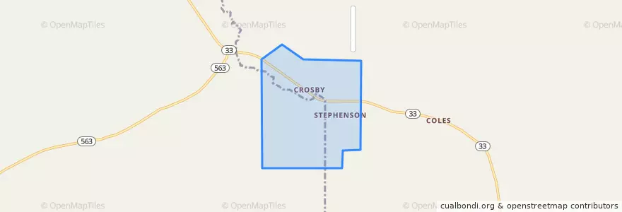 Mapa de ubicacion de Crosby.