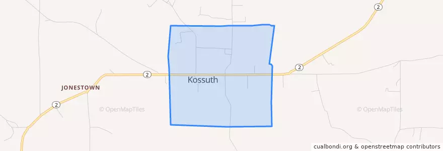 Mapa de ubicacion de Kossuth.