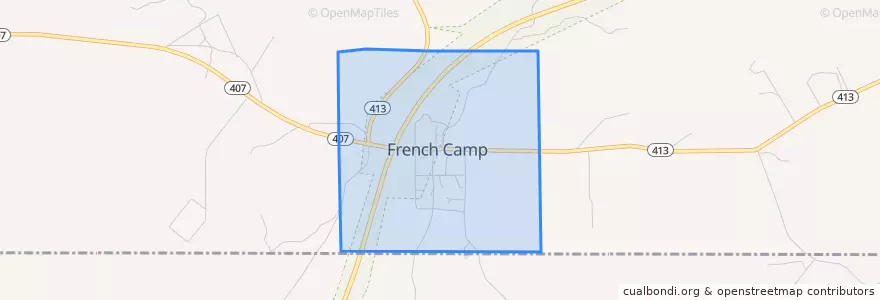 Mapa de ubicacion de French Camp.