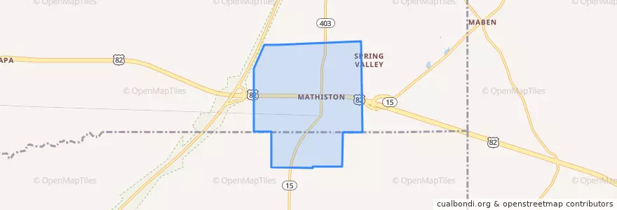 Mapa de ubicacion de Mathiston.