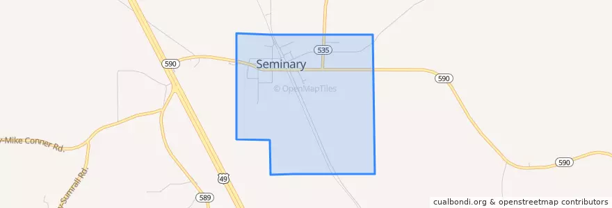 Mapa de ubicacion de Seminary.