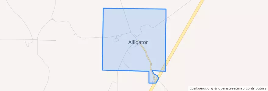 Mapa de ubicacion de Alligator.