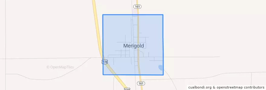 Mapa de ubicacion de Merigold.