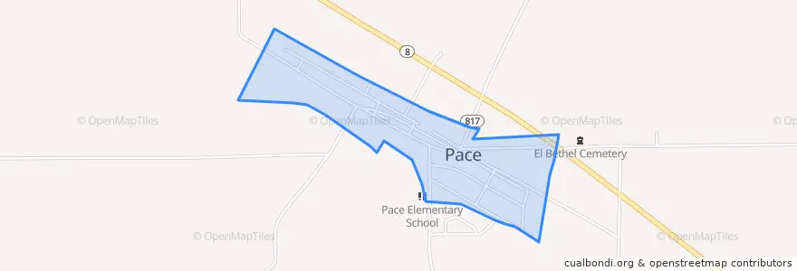 Mapa de ubicacion de Pace.