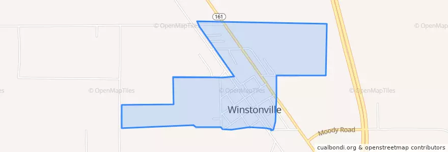 Mapa de ubicacion de Winstonville.