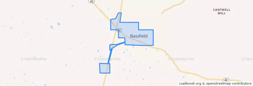 Mapa de ubicacion de Bassfield.