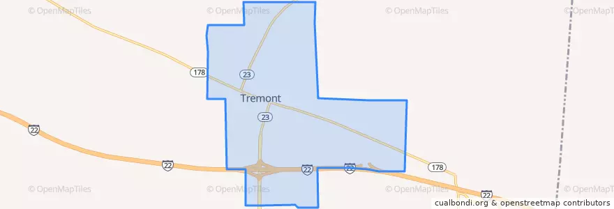 Mapa de ubicacion de Tremont.