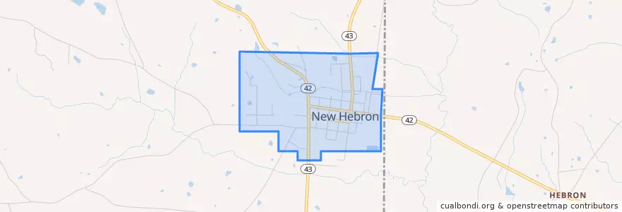 Mapa de ubicacion de New Hebron.