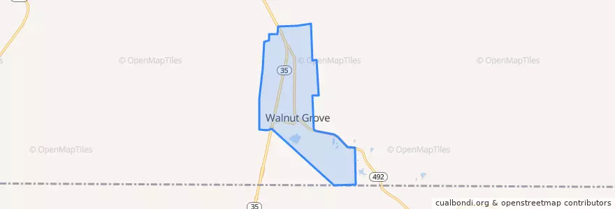 Mapa de ubicacion de Walnut Grove.