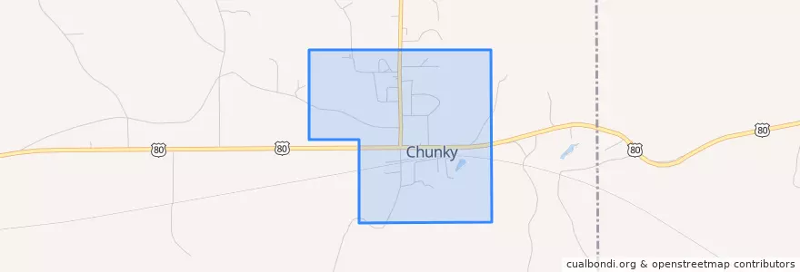 Mapa de ubicacion de Chunky.