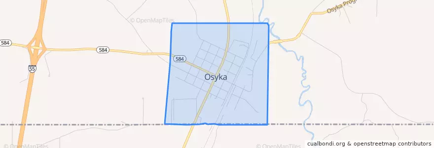 Mapa de ubicacion de Osyka.