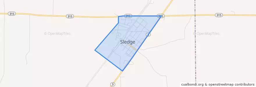 Mapa de ubicacion de Sledge.