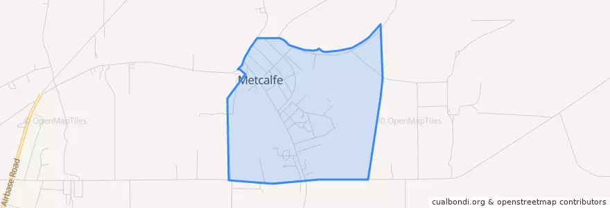 Mapa de ubicacion de Metcalfe.