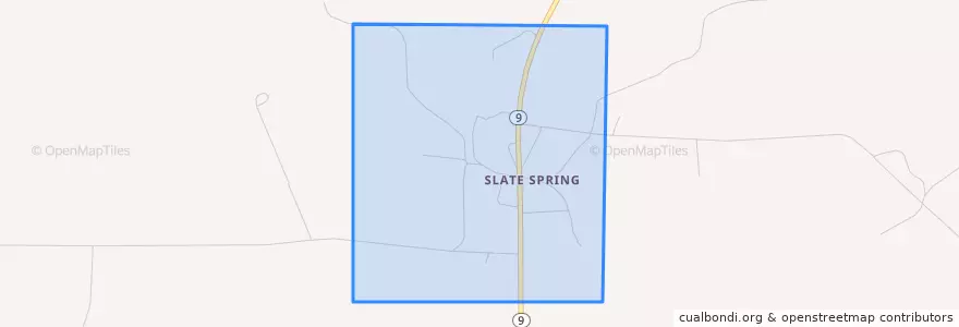 Mapa de ubicacion de Slate Springs.