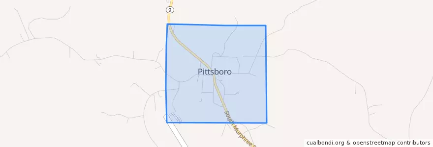 Mapa de ubicacion de Pittsboro.