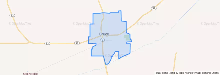 Mapa de ubicacion de Bruce.