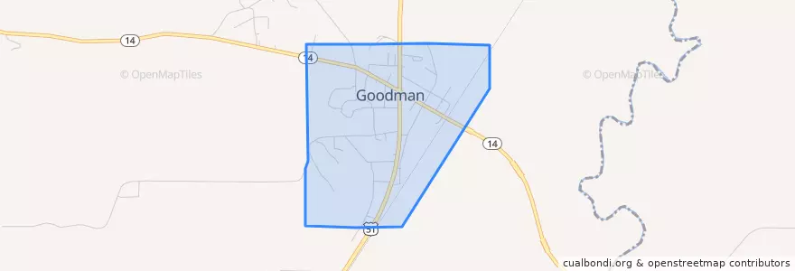 Mapa de ubicacion de Goodman.