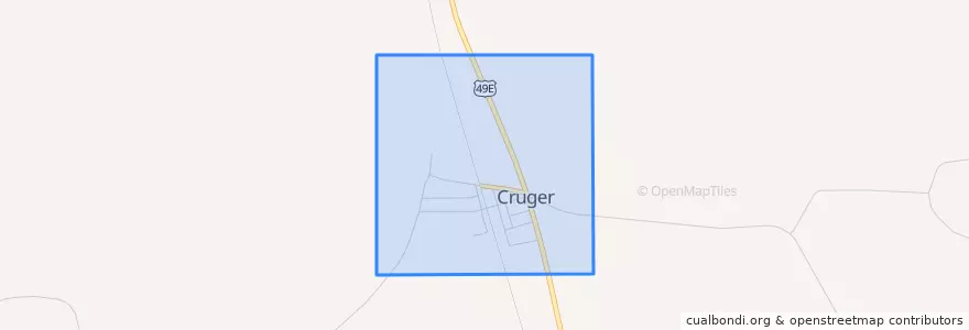 Mapa de ubicacion de Cruger.
