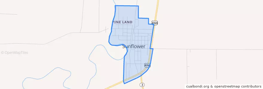 Mapa de ubicacion de Sunflower.