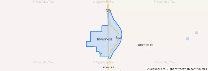 Mapa de ubicacion de Inverness.