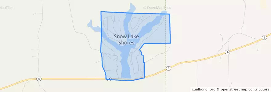 Mapa de ubicacion de Snow Lake Shores.