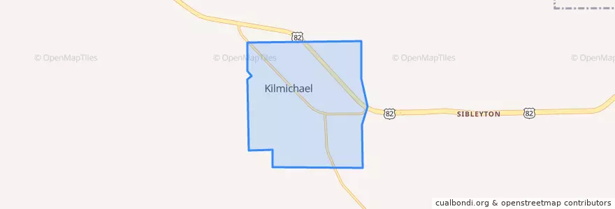 Mapa de ubicacion de Kilmichael.