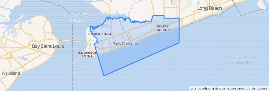 Mapa de ubicacion de Pass Christian.