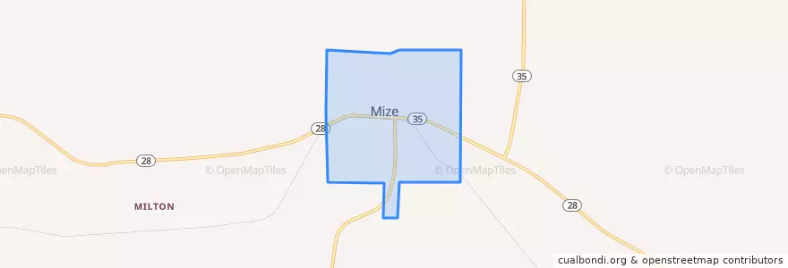 Mapa de ubicacion de Mize.
