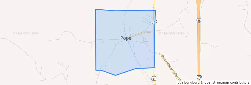 Mapa de ubicacion de Pope.