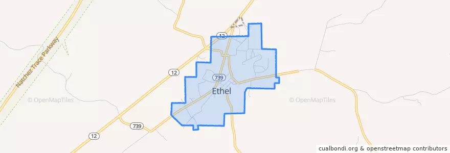 Mapa de ubicacion de Ethel.