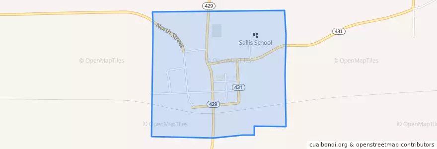 Mapa de ubicacion de Sallis.