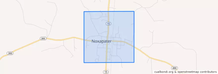 Mapa de ubicacion de Noxapater.