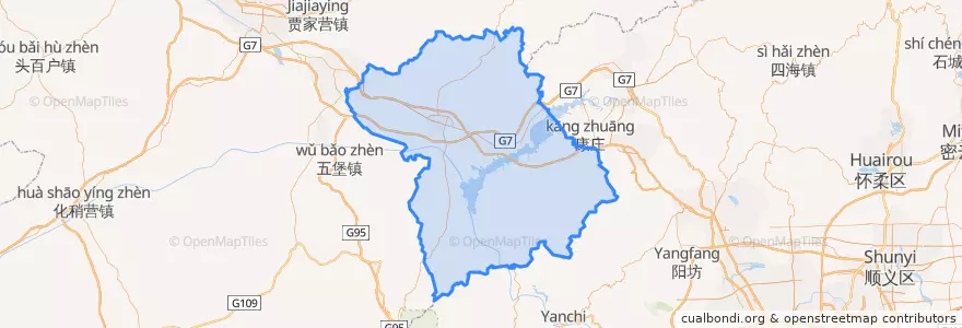 Mapa de ubicacion de 怀来县.