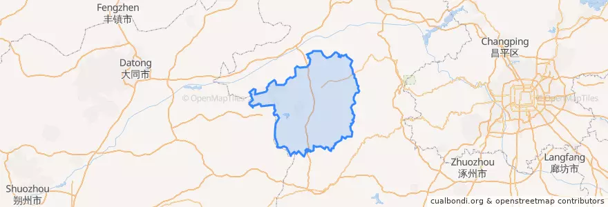 Mapa de ubicacion de 蔚县.