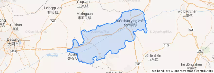 Mapa de ubicacion de 阳原县.