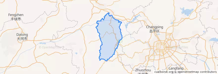 Mapa de ubicacion de Zhuolu County.