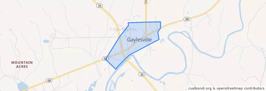 Mapa de ubicacion de Gaylesville.
