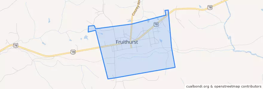 Mapa de ubicacion de Fruithurst.