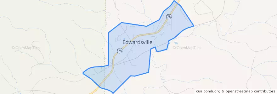 Mapa de ubicacion de Edwardsville.