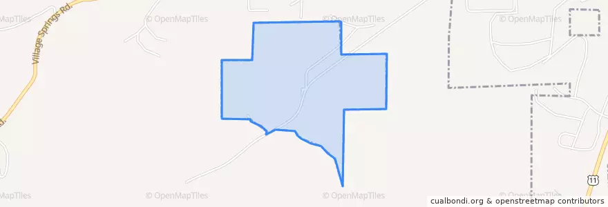 Mapa de ubicacion de Springville.