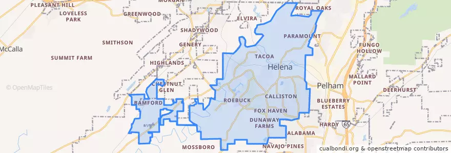 Mapa de ubicacion de Helena.
