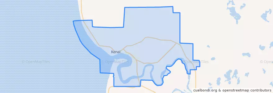 Mapa de ubicacion de Kenai.