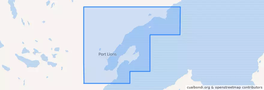 Mapa de ubicacion de Port Lions.