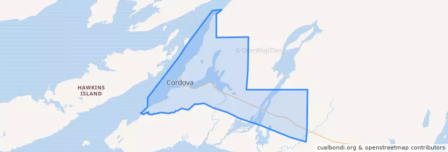 Mapa de ubicacion de Cordova.