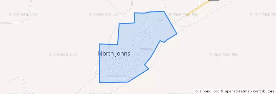 Mapa de ubicacion de North Johns.