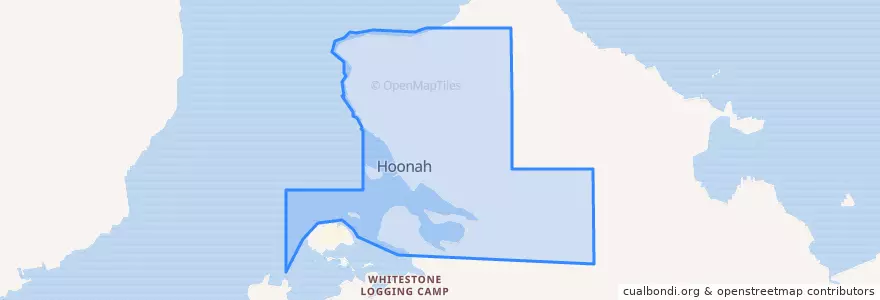 Mapa de ubicacion de Hoonah.